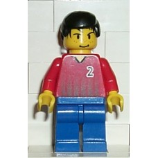 soc061 Soccer Player Red-Blue Team with shirt 2 